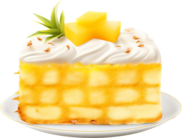 Pineapple cake png with AI generated.