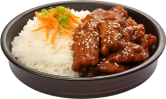 Pork with rice png with AI generated.