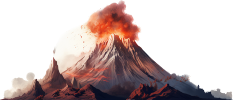 Volcano png with AI generated.