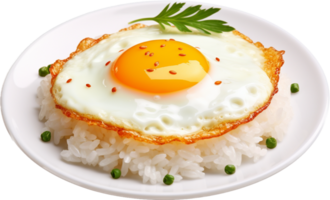 Fried egg with rice png with AI generated.