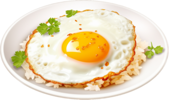 Fried egg with rice png with AI generated.