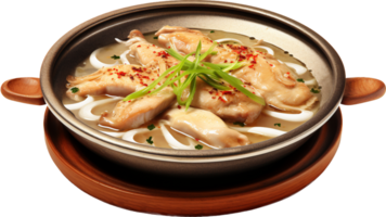 Ginseng chicken soup png with AI generated.