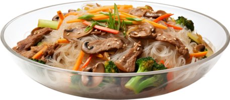 Japchae png with AI generated.