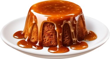 kleverig toffee pudding PNG met ai gegenereerd.