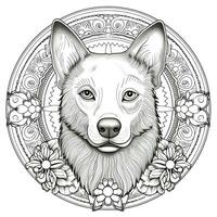 mandalas para colorear de perros foto