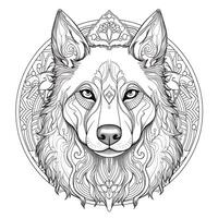 mandalas para colorear de perros foto