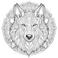 Mandala Dog Coloring Pages photo