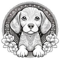 Mandala Dog Coloring Pages photo