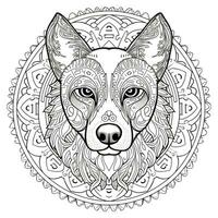 Mandala Dog Coloring Pages photo