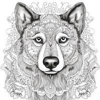 mandalas para colorear de perros foto