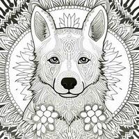 Mandala Dog Coloring Pages photo