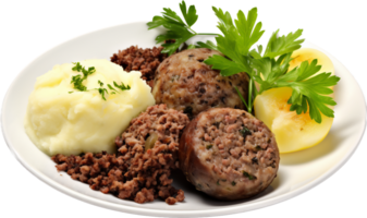 Haggis neeps and tatties png with AI generated.