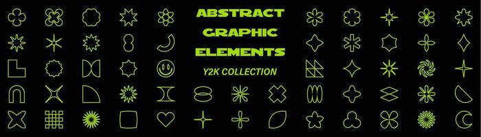 Set abstract geometric elements. Brutalist geometric shapes collection. Vector illustration.