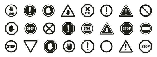 Set stop sign icons set. Set of prohibition sign. Vector illustration