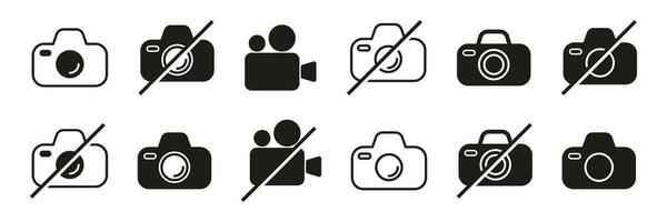 Camera forbidden and allowed icon. Vector illustration