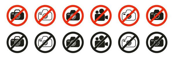 Camera is forbidden and banned here. Vector illustration