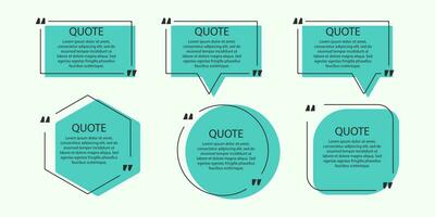 Speech bubbles with quotation marks. Set of various colorful isolated quote frames vector