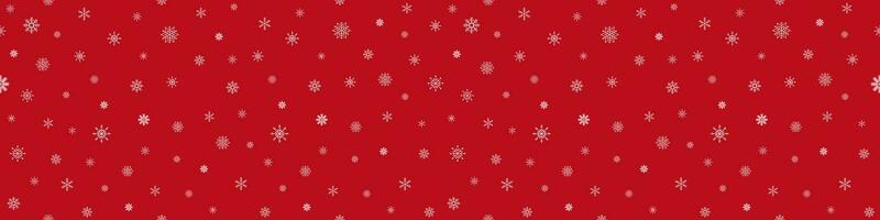 Seamless pattern. Christmas abstract background from a snowflake on red. Vector illustration