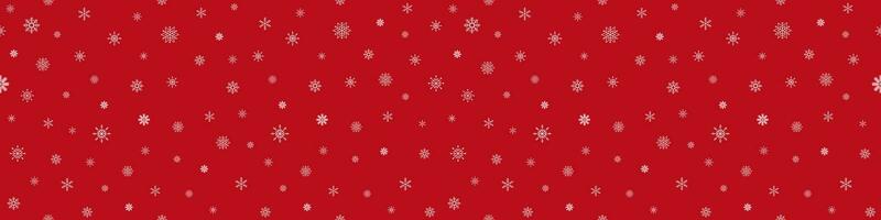 Seamless pattern. Christmas abstract background from a snowflake on red. Vector illustration