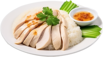 Hainanese chicken png with AI generated.