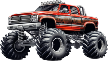 Monster truck png with AI generated.