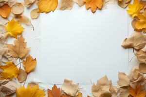 Autumn leaves background photo