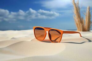 Sunglasses on a sandy island photo