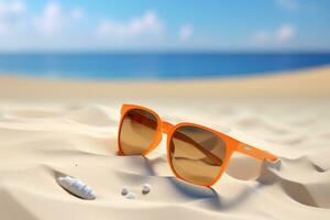 Sunglasses on a sandy island photo