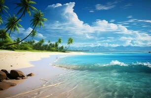 Tropical island beach wallpaper photo