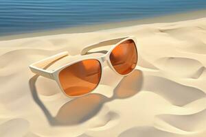 Sunglasses on a sandy island photo