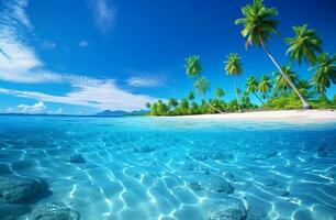 Tropical island beach wallpaper photo