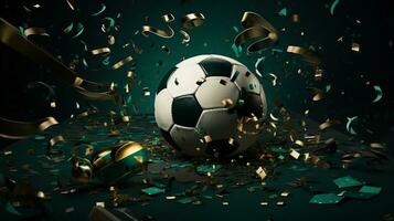 Soccer ball with confetti photo