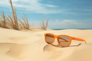 Sunglasses on a sandy island photo