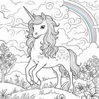 Kawaii Unicorn Coloring Pages photo