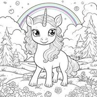 kawaii unicornio colorante paginas foto