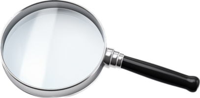 Magnifying glass png with AI generated.