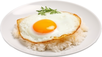 frito huevo con arroz png con ai generado.