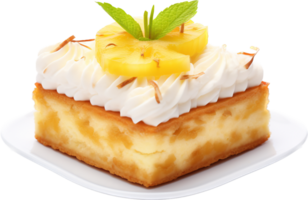 Pineapple cake png with AI generated.