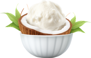 Coco hielo crema png con ai generado.