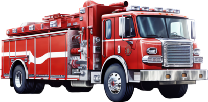 Firetruck png with AI generated.