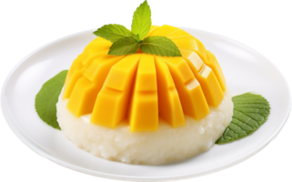 mango kleverig rijst- PNG met ai gegenereerd.