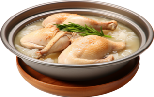 Ginseng chicken soup png with AI generated.