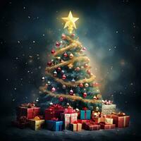 Christmas tree with presents photo