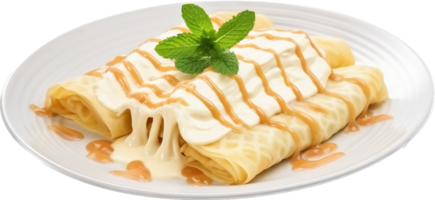 Sweet thai crepe png with AI generated.