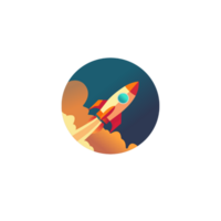 Rocket launch into space. Business project start up development  Generative Ai png