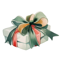 watercolor cute gift box, present, ai generative png