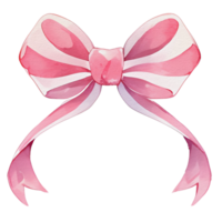 watercolor cute pink ribbon, ai generative png