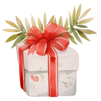 watercolor cute gift box, present, ai generative png