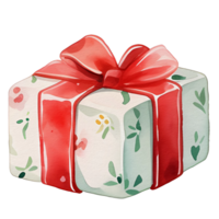 watercolor cute gift box, present, ai generative png