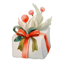 aquarelle mignonne cadeau boîte, cadeau, ai génératif png